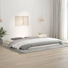 vidaXL Estructura De Cama De Madera Maciza De Pino Blanco 200x200 cm