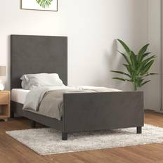 vidaXL Utan Madrass Mörkgrå 100x200 cm Sängram