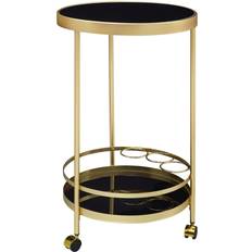 Rundt sidebord Wohnling Rundt Sidebord Med Hjul Glasplade 45 cm Rullebord