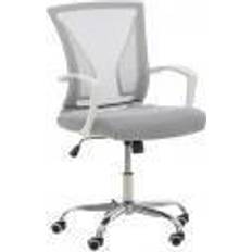 Chaises de bureau vente CLP Fauteuil Tracy Chrome Gris Clair Chaise de bureau