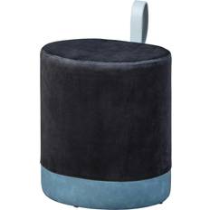 Inter Link Tabouret En Velours Ausie Noir 38 x P 32 x H 43 cm Pouf