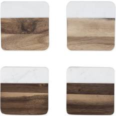 Wood Coasters Twine Marble Acacia Coaster