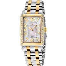 Gevril Womens Ave of Americas Mini Women’s Two toned IPYG Diamond Case, White MOP Gold One Size