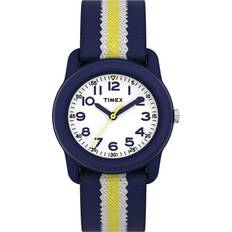 Timex Barn Armbandsur Timex Time Maskiner 29 mm Blå Gul Rand Barnklocka