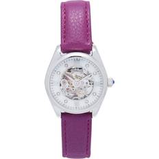 Magnolia Automatic MOP Skeleton Dial Leather-Band Watch One Size