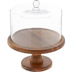 Cake dome American Atelier Madera Pedestal With Dome Cake Plate