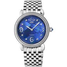 Gevril Gv2 WoMens Ravenna 12613B Swiss Silver 316L Case MOP Blue Mosaic One Size