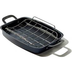 Non-Slip Roasting Pans OXO Obsidian Pre-Seasoned Carbon Induction Roasting Pan