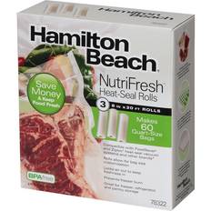 Hamilton Beach Vacuum Sealer, 3-Pack 8 Rolls NutriFresh, Other Heat-Seal 78322 Plastic Bag & Foil