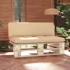 Beige Canapés Modulaires vidaXL Garten-paletten-mittelsofa Impregniertes Kiefernholz Modulsofa