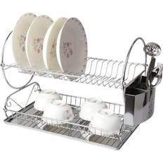 MegaChef Chrome Plated 17.5" 2-Shelf Rack Dish Drainer