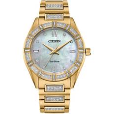 Citizen Wrist Watches on sale Citizen Eco-Drive Crystal Gold-Tone Bracelet 34mm Silver-tone