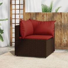 vidaXL Garten-Ecksofa mit Kissen Braun Poly Rattan Modulsofa