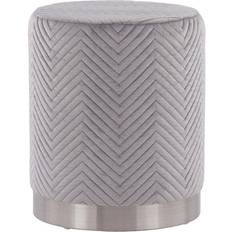 Silver Pouffes Lumisource Marla Glam Chevron Pouffe