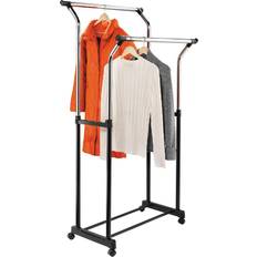 Casters Hallway Furniture & Accessories Honey Can Do Heavy Duty Double Garment Rack Coat Hook