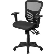 Transparent stol Flash Furniture Mid-Back Transparent Black Mesh Office Chair Silla de oficina