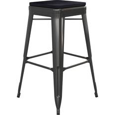 Resin outdoor bar stools Flash Furniture Kai Black / Black Bar Stool 30.8"