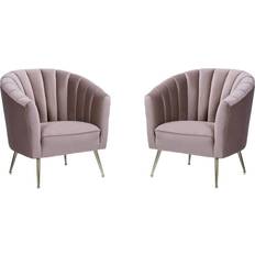 Chair with gold legs Manhattan Comfort Set of 2 Blush Kitchen Chair