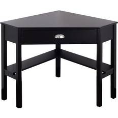 Corner tables with shelves Costway Triangle Corner Writing Desk