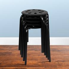 Black Foot Stools Flash Furniture Plastic Nesting Stack 17.5"Height Foot Stool