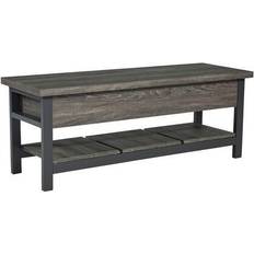 Black Storage Benches Ashley Signature Rhyson Rustic Farmhouse Storage Bench