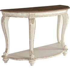 Ashley Console Tables Ashley Semi-Circle White/Brown Console Table 19x48"