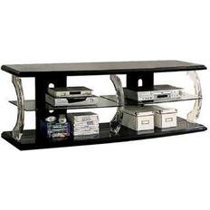 Glasses - Transparent TV Benches Saltoro Sherpi Ernst Collection CM5901BK-TV-60 Tempered TV Bench