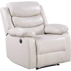 Recliner - White Armchairs Benjara Cream Armchair