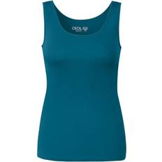 Cecil Linda Uni Color Top - Teal Blue