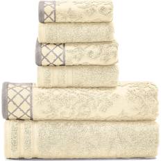 Yellow Towels Modern Threads Damask Jacquard 6-piece Bath Towel Gray, Blue, Yellow, White