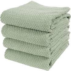 Green Kitchen Towels Kaf Home Set of 4 Deluxe Popcorn Terry Kitchen Towel Green (101.6x)