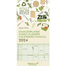 Office Supplies Greenline Green Vibes 2024 Family Planner 22 x 45 cm Small