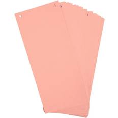 Office Supplies Exacompta Bristol Card Punched Dividers Pack of 100 105 x 240mm 180gsm Paper 2-Hole Punched Horizontal Organise A4 Documents Pink Colour