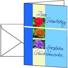 Visitenkartenhalter Sigel 10 Geburtsstagskarten Blumen Trio DIN