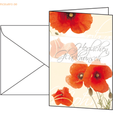 Visitenkartenhalter Sigel 10 Glückwunschkarten Red Poppies DIN A6
