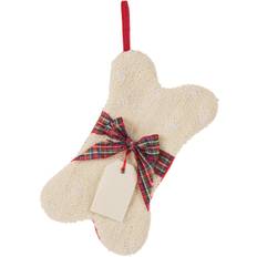 GlitzHome 12.5" L Bone Shaped Christmas Stocking Julepynt