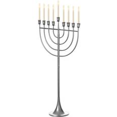 Interior Details Vintiquewise Solid Metal Judaica Hanukkah Menorah Candle Holder