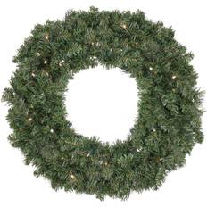 36" Pre-Lit Led Canadian Pine Artificial Wreath Clear Lights