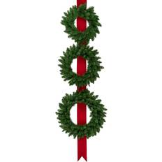 Christmas Tree Ornaments Northlight Set of 3 Wreaths on Ribbon Hanging Decoration, 6.5' Christmas Tree Ornament