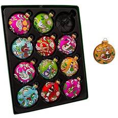 Kurt Adler 65Mm 12 Days Of Glass Set 12 Pieces Christmas Tree Ornament