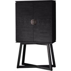 Black Liquor Cabinets Caspian House Besiana Mango Wood Drinks Liquor Cabinet