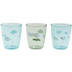 Verde Tazze Done By Deer Set di 3 Mini Bicchieri Happy Clouds Verde