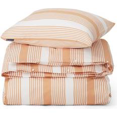 Lexington Bomuldssatin Dynebetræk Lexington Striped Cotton Sateen Dynebetræk Beige, Hvid (220x)