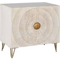 Dkd Home Decor Golden Metal White Mango wood Sideboard