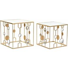 Oro Mesas nido Dkd Home Decor Juego De 2 Mesitas Dorado 50 x 50 x 50 cm Mesa nido 50x50cm