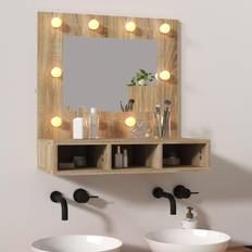 Marron Armoires de Toilette avec Miroir vidaXL Armoire De Miroir Avec LED Chêne Sonoma 60 x 31.5 x 62 cm