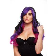 Zwart Pruiken Pleasure Wigs Brandi Peruk Black Purple Pink