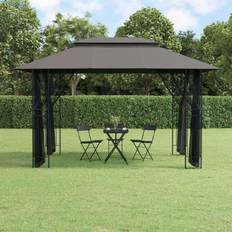 Poliestere Gazebo e Accessori vidaXL Gazebo Con Pareti Laterali Antracite 400x300x270 cm Acciaio