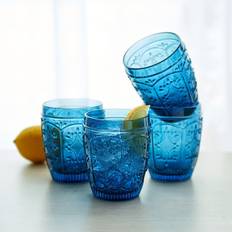 Blue Drink Glasses Fitz and Floyd Trestle Double Old Fashioned Drink Glass