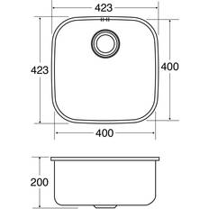 CDA KCC23SS SS undermount single bowl sink, polished